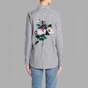 EQUIPMENT Brett Striped Button Down Shirt Size Small